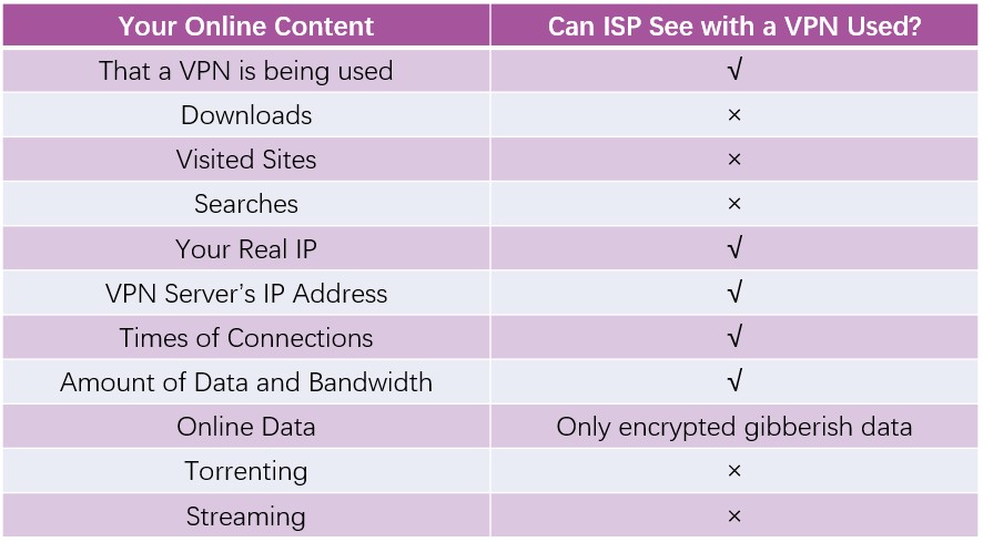 what can isp see with vpn used